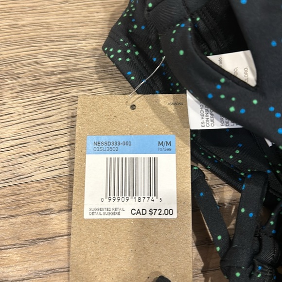 Nike Swim High Waist Cheeky Bikini Brief Black Green Blue Women size M - Picture 9 of 9